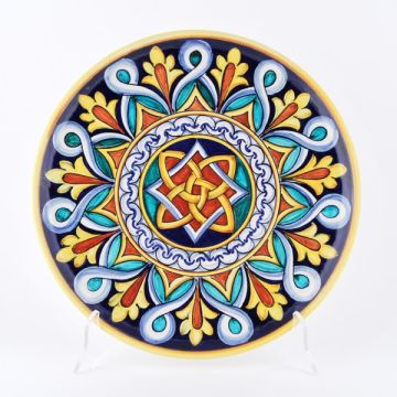 Italian round platter Geometrie 3 from the Geometrie Collection handmade by Francesca Niccacci in Deruta