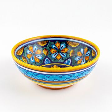 Italian cereal bowl from the Geometrico 6E Collection handmade by Eugenio Ricciarelli - Deruta, Rapallo, Amalfi