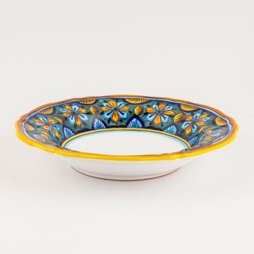 Italian pasta & soup plate from the Geometrico 6E Collection handmade by Eugenio Ricciarelli - Deruta, Rapallo, Amalfi