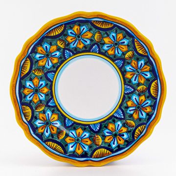 Italian salad & dessert plate from the Geometrico 6E Collection handmade by Eugenio Ricciarelli - Deruta, Rapallo, Amalfi