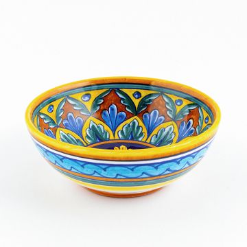 Italian cereal bowl from the Geometrico 7E Collection handmade by Eugenio Ricciarelli - Deruta, Rapallo, Amalfi