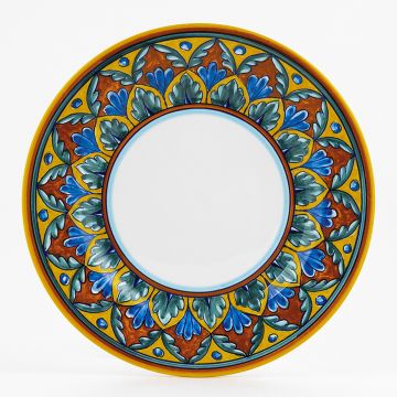 Italian dinner plate from the Geometrico 7E Collection handmade by Eugenio Ricciarelli - Deruta, Rapallo, Amalfi