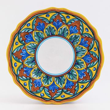 Italian salad & dessert plate from the Geometrico 7E Collection handmade by Eugenio Ricciarelli - Deruta, Rapallo, Amalfi