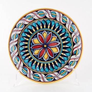 Italian round platter Geometrie 10 from the Geometrie Collection handmade by Francesca Niccacci in Deruta
