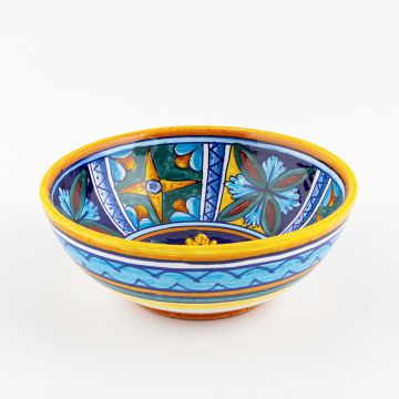 Italian cereal bowl from the Geometrico 11E Collection handmade by Eugenio Ricciarelli - Deruta, Rapallo, Amalfi