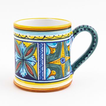 Italian mug from the Geometrico 11E Collection handmade by Eugenio Ricciarelli - Deruta, Rapallo, Amalfi