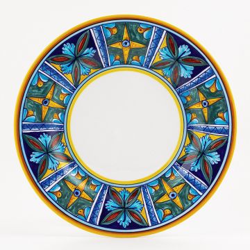 Italian dinner plate from the Geometrico 11E Collection handmade by Eugenio Ricciarelli - Deruta, Rapallo, Amalfi