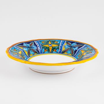 Italian pasta & soup plate from the Geometrico 11E Collection handmade by Eugenio Ricciarelli - Deruta, Rapallo, Amalfi