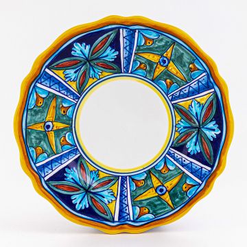 Italian salad & dessert plate from the Geometrico 11E Collection handmade by Eugenio Ricciarelli - Deruta, Rapallo, Amalfi