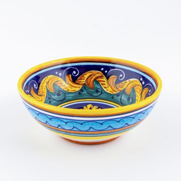 Italian cereal bowl from the Geometrico 16E Collection handmade by Eugenio Ricciarelli - Deruta, Rapallo, Amalfi
