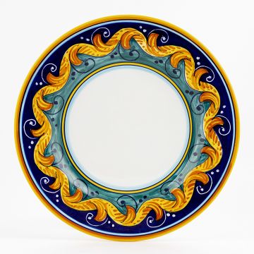 Italian dinner plate from the Geometrico 16E Collection handmade by Eugenio Ricciarelli - Deruta, Rapallo, Amalfi