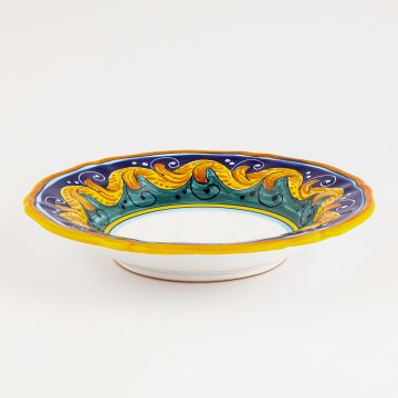Italian pasta & soup plate from the Geometrico 16E Collection handmade by Eugenio Ricciarelli - Deruta, Rapallo, Amalfi