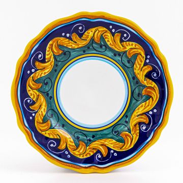 Italian salad & dessert plate from the Geometrico 16E Collection handmade by Eugenio Ricciarelli - Deruta, Rapallo, Amalfi