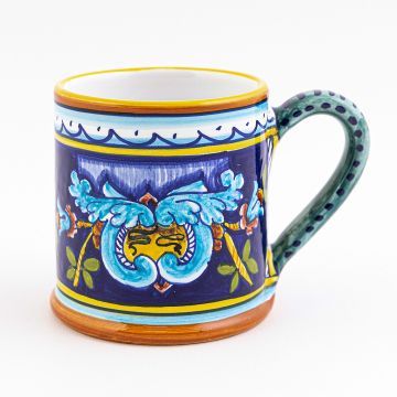 Italian mug from the Geometrico 19E Collection handmade by Eugenio Ricciarelli - Deruta, Rapallo, Amalfi