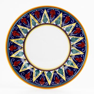 Italian dinner plate from the Geometrico 20E Collection handmade by Eugenio Ricciarelli - Deruta, Rapallo, Amalfi