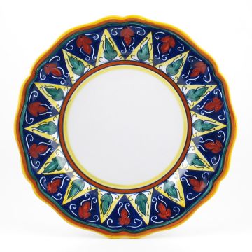 Italian dinner plate from the Geometrico 20E Collection handmade by Eugenio Ricciarelli - Deruta, Rapallo, Amalfi