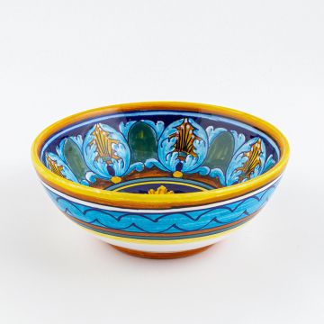 Italian cereal bowl from the Geometrico 25E Collection handmade by Eugenio Ricciarelli - Deruta, Rapallo, Amalfi