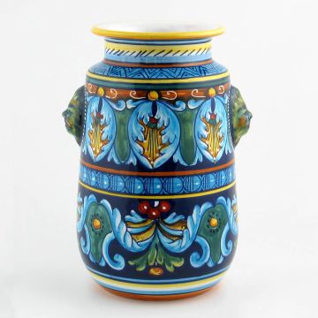 Italian utensil holder from the Geometrico 25E Collection handmade by Eugenio Ricciarelli - Deruta, Rapallo, Amalfi