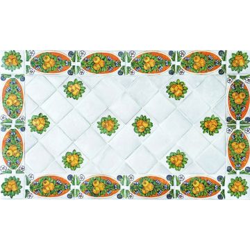 Deruta Robbiane tile panel handmade by Antica Deruta - Italy