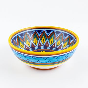 Italian cereal bowl from the Geometrico 29E Collection handmade by Eugenio Ricciarelli - Deruta, Rapallo, Amalfi