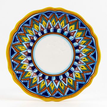 Italian salad & dessert plate from the Geometrico 29E Collection handmade by Eugenio Ricciarelli - Deruta, Rapallo, Amalfi