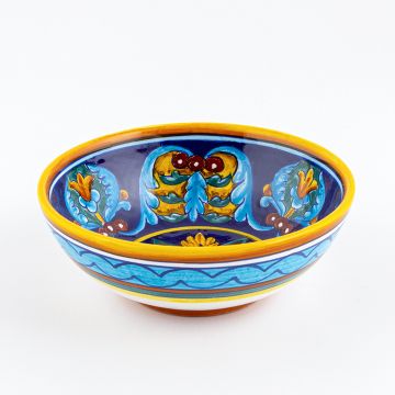 Italian cereal bowl from the Geometrico 35E Collection handmade by Eugenio Ricciarelli - Deruta, Rapallo, Amalfi