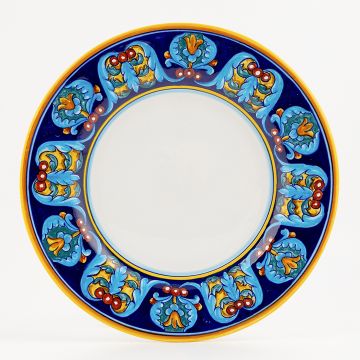 Italian dinner plate from the Geometrico 35E Collection handmade by Eugenio Ricciarelli - Deruta, Rapallo, Amalfi