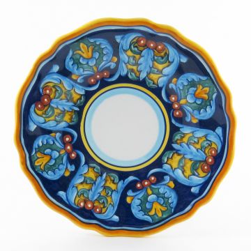 Italian salad & dessert plate from the Geometrico 35E Collection handmade by Eugenio Ricciarelli - Deruta, Rapallo, Amalfi