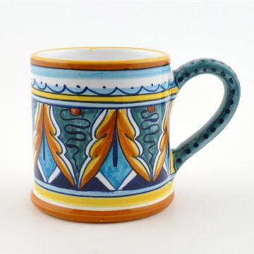 Italian mug from the Geometrico 37E Collection handmade by Eugenio Ricciarelli - Deruta, Rapallo, Amalfi