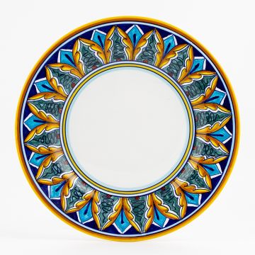 Italian dinner plate from the Geometrico 37E Collection handmade by Eugenio Ricciarelli - Deruta, Rapallo, Amalfi