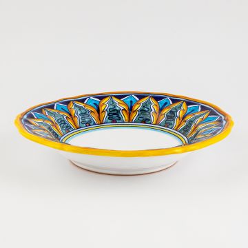 Italian pasta & soup plate from the Geometrico 37E Collection handmade by Eugenio Ricciarelli - Deruta, Rapallo, Amalfi