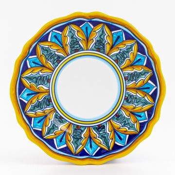 Italian salad & dessert plate from the Geometrico 37E Collection handmade by Eugenio Ricciarelli - Deruta, Rapallo, Amalfi