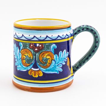 Italian mug from the Geometrico 38E Collection handmade by Eugenio Ricciarelli - Deruta, Rapallo, Amalfi