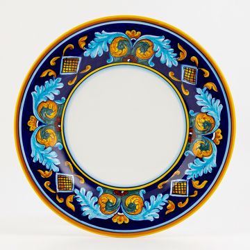 Italian dinner plate from the Geometrico 38E Collection handmade by Eugenio Ricciarelli - Deruta, Rapallo, Amalfi