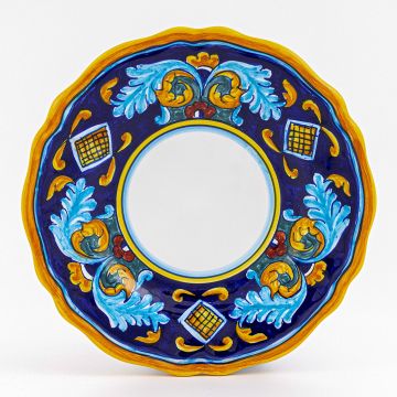 Italian salad & dessert plate from the Geometrico 38E Collection handmade by Eugenio Ricciarelli - Deruta, Rapallo, Amalfi