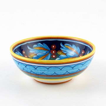 Italian cereal bowl from the Geometrico 39E Collection handmade by Eugenio Ricciarelli - Deruta, Rapallo, Amalfi