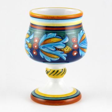 Italian goblet from the Geometrico 39E Collection handmade by Eugenio Ricciarelli - Deruta, Rapallo, Amalfi
