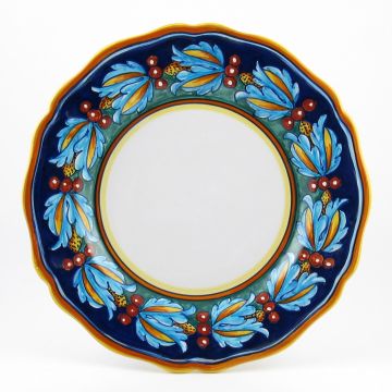 Italian dinner plate from the Geometrico 39E Collection handmade by Eugenio Ricciarelli - Deruta, Rapallo, Amalfi