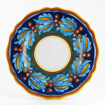 Italian salad & dessert plate from the Geometrico 39E Collection handmade by Eugenio Ricciarelli - Deruta, Rapallo, Amalfi