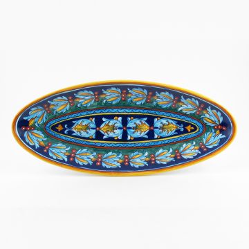 Italian fish platter from the Geometrico 39E Collection handmade by Eugenio Ricciarelli - Deruta, Rapallo, Amalfi