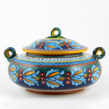 Italian cookie jar from the Geometrico 39E Collection handmade by Eugenio Ricciarelli - Deruta, Rapallo, Amalfi