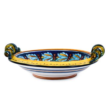 Italian fruit bowl from the Geometrico 39E Collection handmade by Eugenio Ricciarelli - Deruta, Rapallo, Amalfi