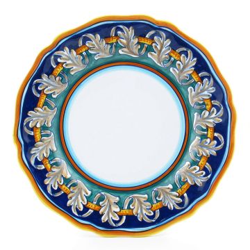 Italian dinner plate from the Geometrico 40E Collection handmade by Eugenio Ricciarelli - Deruta, Rapallo, Amalfi