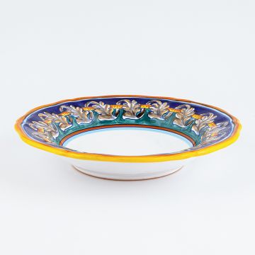 Italian pasta & soup plate from the Geometrico 40E Collection handmade by Eugenio Ricciarelli - Deruta, Rapallo, Amalfi