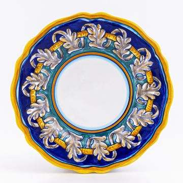 Italian salad & dessert plate from the Geometrico 40E Collection handmade by Eugenio Ricciarelli - Deruta, Rapallo, Amalfi