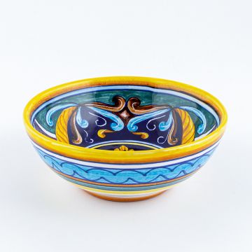 Italian cereal bowl from the Geometrico 42E Collection handmade by Eugenio Ricciarelli - Deruta, Rapallo, Amalfi