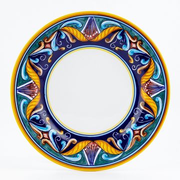 Italian dinner plate from the Geometrico 42E Collection handmade by Eugenio Ricciarelli - Deruta, Rapallo, Amalfi