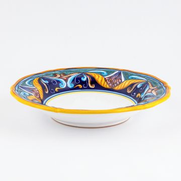 Italian pasta & soup plate from the Geometrico 42E Collection handmade by Eugenio Ricciarelli - Deruta, Rapallo, Amalfi