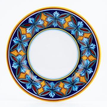 Italian dinner plate from the Geometrico 50E Collection handmade by Eugenio Ricciarelli - Deruta, Rapallo, Amalfi
