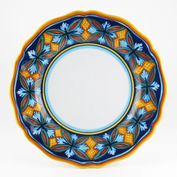 Italian dinner plate from the Geometrico 50E Collection handmade by Eugenio Ricciarelli - Deruta, Rapallo, Amalfi